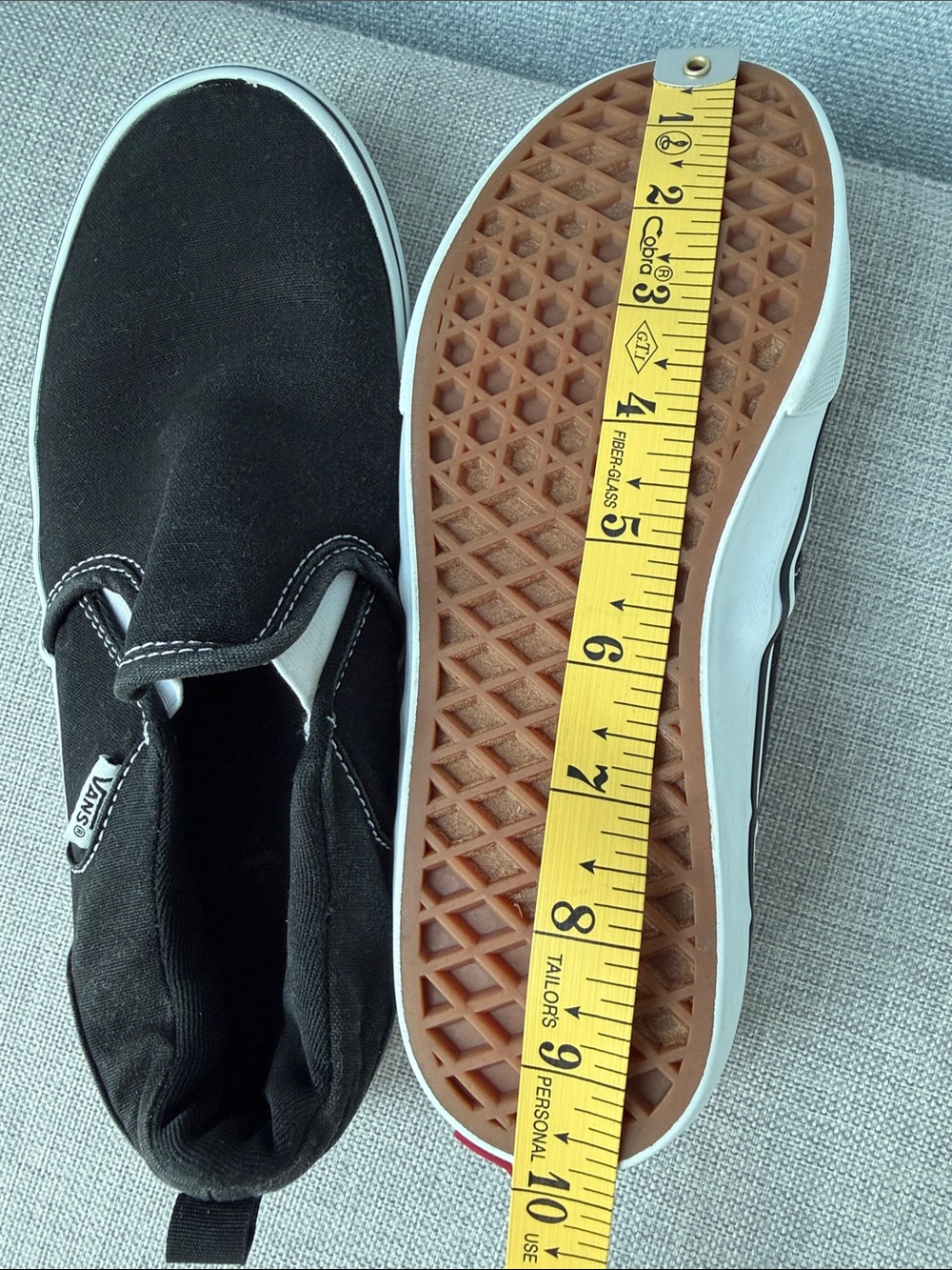 Kids Vans Black Slip-On Canvas Loafers with White Midsole Size 5,5 (Big Kid) - Picture 12 of 12